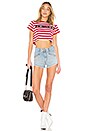 view 4 of 4 Stripe Cropped Tee in Red & White