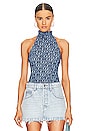 view 1 of 4 Monogram Halter Neck Top in Blue