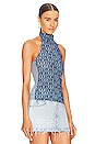 view 2 of 4 Monogram Halter Neck Top in Blue