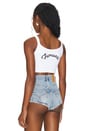 view 3 of 5 Embroidered Cropped Tank Top in White