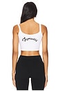 view 3 of 4 White Embroidered Cropped Tank Top in White