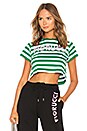 view 1 of 4 Iconic Stripes Crop Tee in Amazon & White