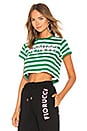 view 2 of 4 Iconic Stripes Crop Tee in Amazon & White
