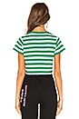 view 3 of 4 Iconic Stripes Crop Tee in Amazon & White