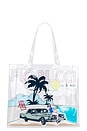 view 1 of 6 Beach Print PVC Tote Bag in Multicolor