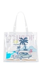 view 2 of 6 Beach Print PVC Tote Bag in Multicolor