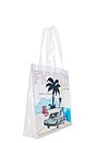 view 3 of 6 Beach Print PVC Tote Bag in Multicolor