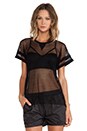 view 1 of 5 T-SHIRT MAILLE FILET in Black