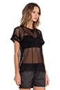 view 2 of 5 T-SHIRT MAILLE FILET in Black