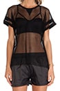 view 5 of 5 T-SHIRT MAILLE FILET in Black