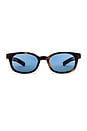 view 1 of 3 LE BUCHERON 선글라스 in Tortoise & Solid Blue Lens