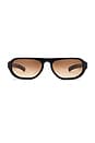 view 1 of 3 Penn Sunglasses in Solid Black & Brown Gradient Lens