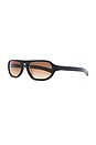 view 2 of 3 Penn Sunglasses in Solid Black & Brown Gradient Lens