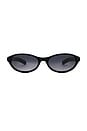 view 1 of 3 Olympia Sunglasses in Solid Black & Solid Black Lens