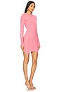 view 2 of 3 Rib Long Sleeve Garter Dress in Pink Cadillac