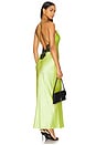 view 1 of 4 Open Back Maxi Slip Dress in Lime