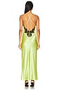 view 4 of 4 Open Back Maxi Slip Dress in Lime