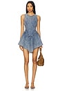 view 1 of 3 Fit And Flare Mini Dress in Acid Blue Denim