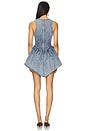 view 3 of 3 Fit And Flare Mini Dress in Acid Blue Denim