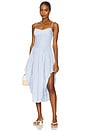 view 1 of 5 VESTIDO MIDI COM BOJO DE POPELINE in Stripe Sky