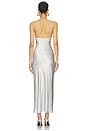 view 3 of 3 Foil Lily Embroidery Cutout Slip Dress in Platinum