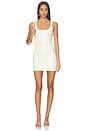 view 1 of 4 Knit Bodycon Mini Corset Dress in Ivory