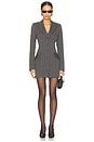 view 1 of 4 VESTIDO BLAZER MAXWELL in Dark Grey Pinstripe