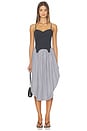 view 1 of 4 Colorblock Cupped Midi Dress in Black Stripe