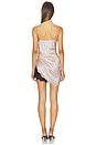 view 3 of 4 Juliet Lace Silk Dotted Dress in Small Blue Dot & Black Lace