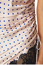 view 4 of 4 Juliet Lace Silk Dotted Dress in Small Blue Dot & Black Lace