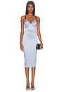 view 1 of 3 Bebe Midi Slip Dress in Ice Queen & Black Straps