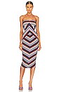 view 1 of 3 Striped Rib Chevron Cutout Dress in Multicolor Stripe