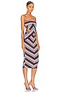 view 2 of 3 Striped Rib Chevron Cutout Dress in Multicolor Stripe