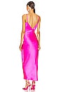 view 4 of 4 Deep Plunge High Slit Slip Dress in Wild Pink