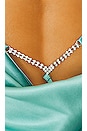 view 4 of 4 Crystal Low Back Mini Slip Dress in Bright Jade