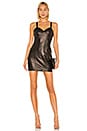 view 1 of 3 Leather Mini Slip Dress in Black