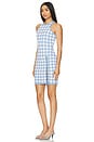 view 2 of 4 Houndstooth Mini Dress in Baby Blue & Ivory