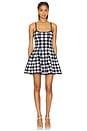 view 1 of 3 Houndstooth Knit Corset Dress in Navy & Ivory