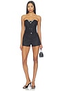 view 6 of 6 Lace Denim Short in Black