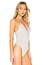 view 3 of 5 fleur du ma Lily Lace V Neck Bodysuit in Platinum