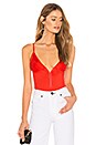 view 1 of 5 Sexy Cotton Triangle Bodysuit in Foxy Red