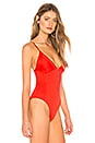 view 3 of 5 Sexy Cotton Triangle Bodysuit in Foxy Red