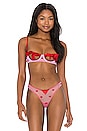 view 1 of 4 Bow Embroidery Peek-A-Boo Bra in Bisou & Rouge