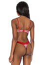 view 3 of 4 Bow Embroidery Peek-A-Boo Bra in Bisou & Rouge