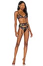view 4 of 4 Butterfly Embroidery Thong in Black