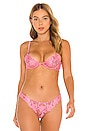 view 1 of 4 Lily Embroidery Plunge Demi Bra in Pink Lemonade