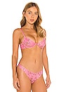 view 2 of 4 Lily Embroidery Plunge Demi Bra in Pink Lemonade