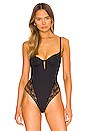 view 2 of 5 Cotton and Lace Bodysuit in Black