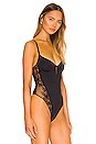 view 3 of 5 Cotton and Lace Bodysuit in Black