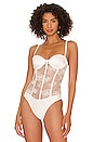 view 2 of 6 Bouquet Lace and Silk Bodysuit in Ivory